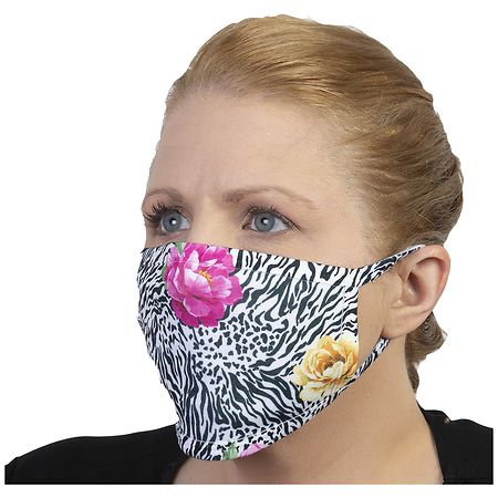 Celeste Stein Printed Face Mask Zebra Flowers