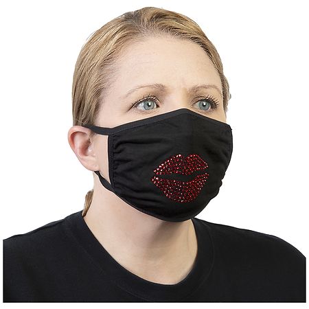 Celeste Stein Face Mask with Bling Red Lips