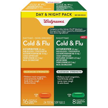 Walgreens Daytime Non-Drowsy and Nighttime Cold & Flu Softgels