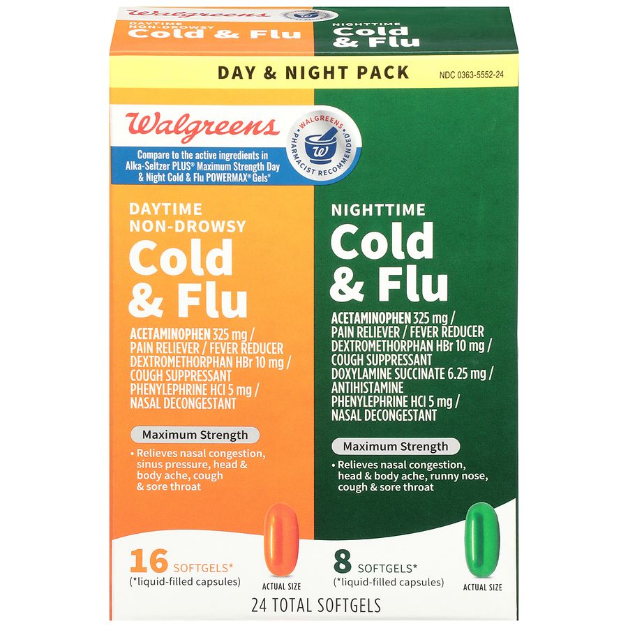 Walgreens Non-Drowsy Daytime and Nighttime Cold & Flu Softgels | Walgreens
