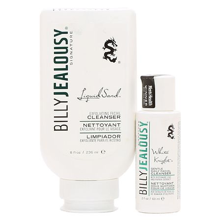 Billy Jealousy Duo Sampler Liquid Sand Gentle Exfoliator & White Knight Facial Cleanser