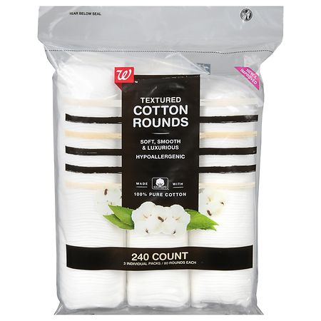 Walgreens Textured Cotton Rounds white