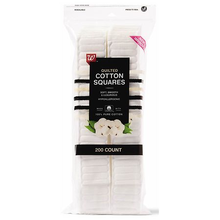 Walgreens Quilted Cotton Squares, Soft Smooth & Luxurious white