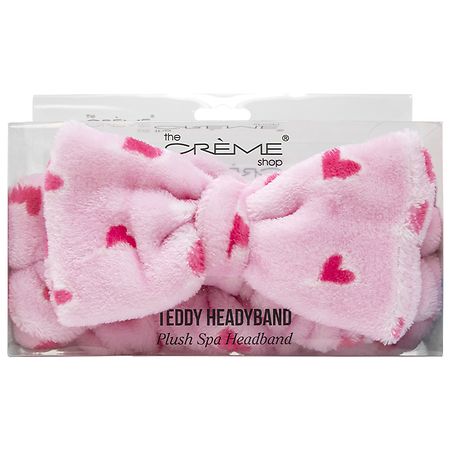 The Creme Shop Classic Pink Teddy Headyband With Light Pink Hearts