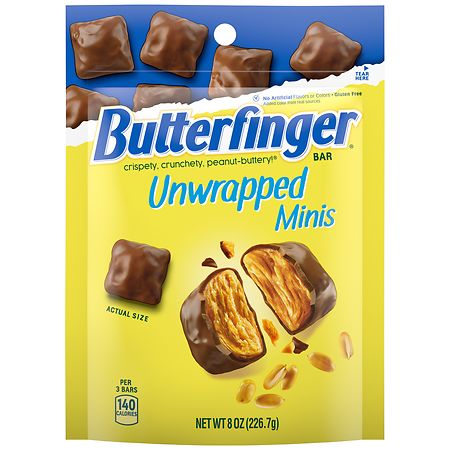 Butterfinger Unwrapped Minis, Resealable Bag Chocolatey, Peanut-Buttery