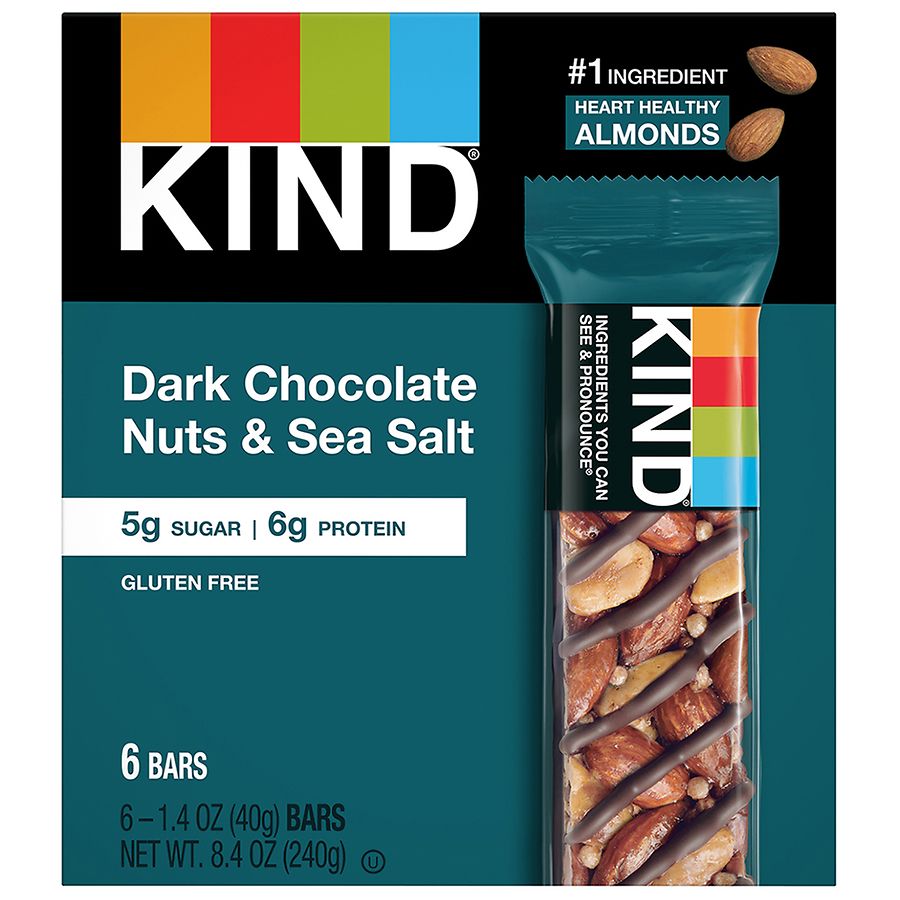 Dark Chocolate Nuts & Sea Salt Bars, Mixed Nut Bars