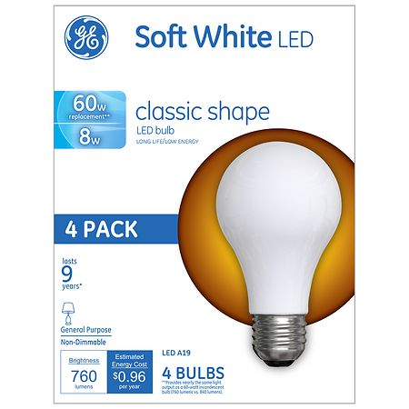 GE 60 W Led Light Bulb Soft White