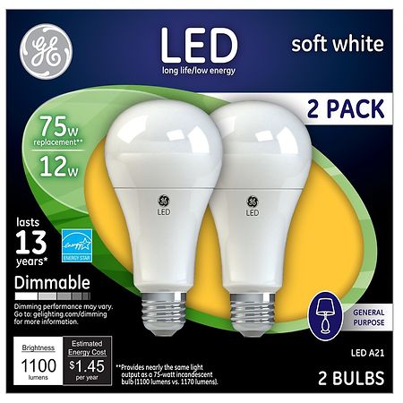 GE 75w Replacement Led Light Bulb Soft White