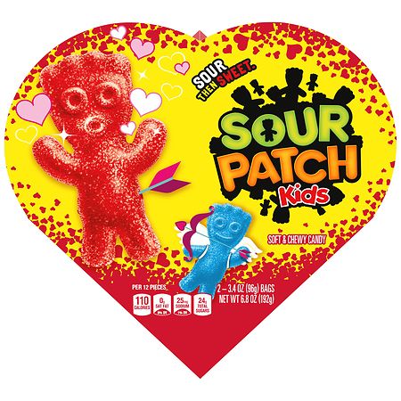 Sour Patch Kids Soft & Chewy Valentine's Day Candy, Heart Shaped Box Assorted