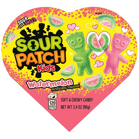 Sour Patch Kids Soft & Chewy Valentine's Day Candy Heart Box Watermelon