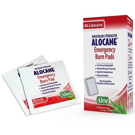 Alocane Emergency Burn Pads with 4% Lidocaine