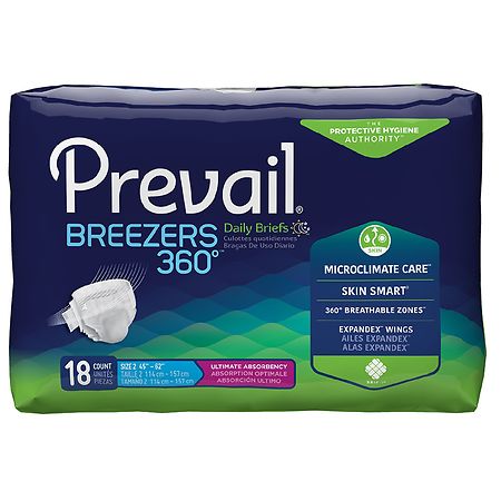 Prevail Briefs Size 2 Unscented, Large White