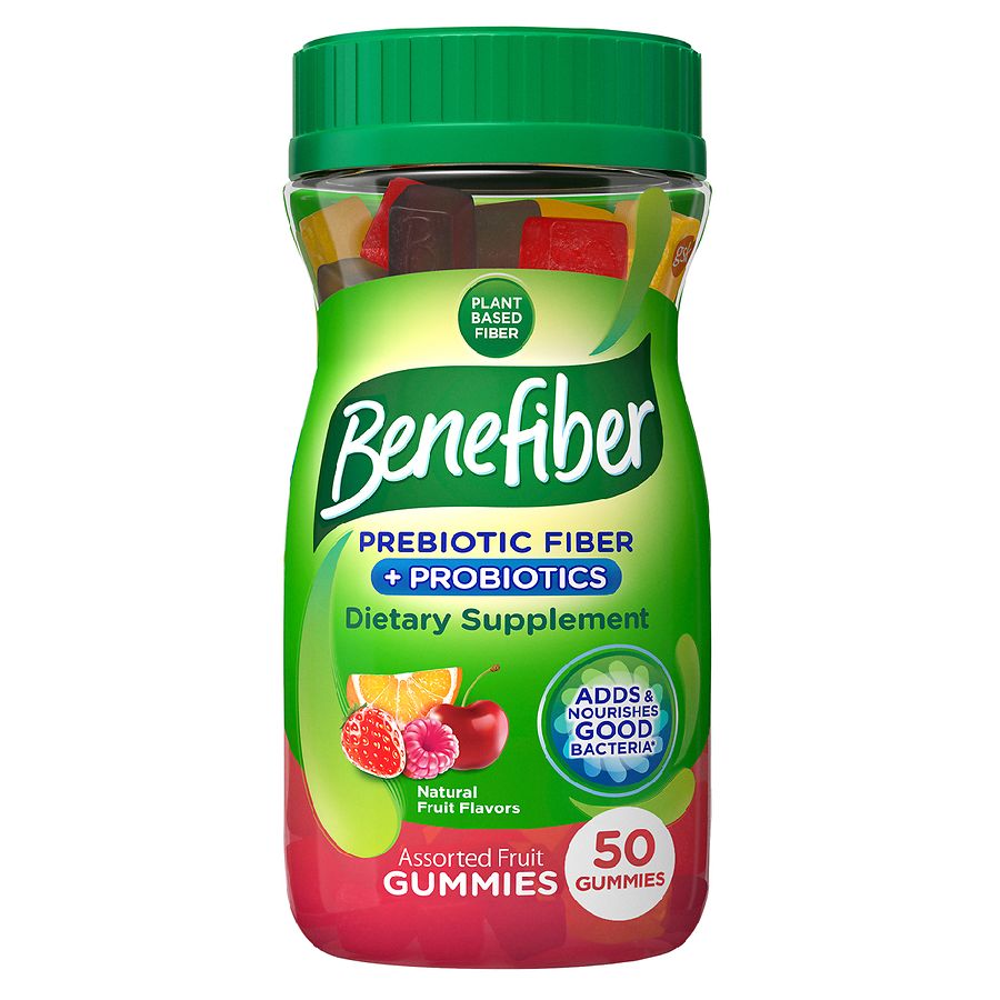 Benefiber Probiotics and Prebiotic Fiber Gummies Assorted Fruit