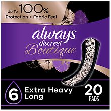 Always Discreet Boutique Adult Incontinence Pads for Women Extra Heavy  Absorbency Long Length, 20 count - Pick 'n Save