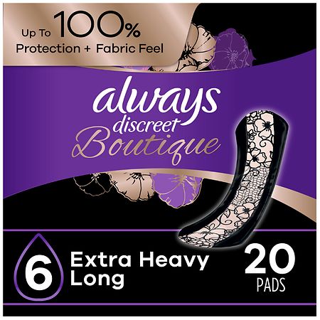 Always Discreet Size 6 Extra Heavy Women's Incontinence Pads, 33