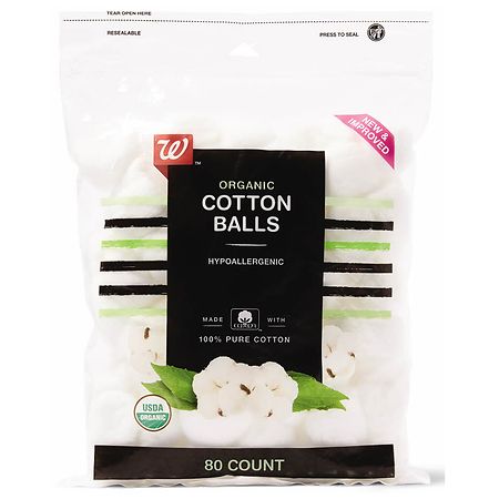Walgreens Organic Cotton Balls, Hypoallergenic, Soft & Durable