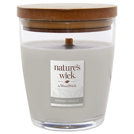 Nature's Wick Medium Jar Candle Smoked Vanilla, 10 oz