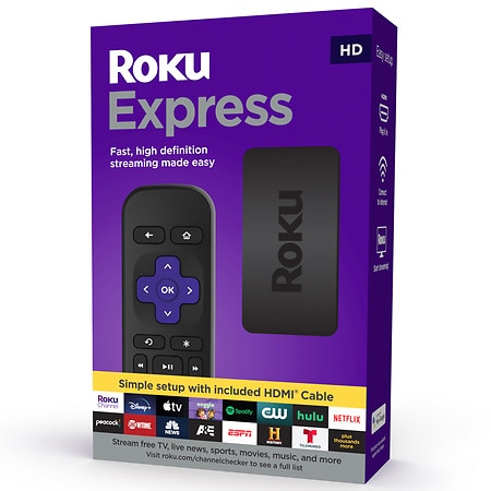 Roku Express HD Streaming Media Player with High Speed HDMI Cable and Simple Remote
