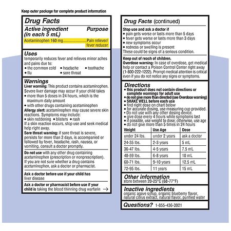 Genexa Kids' Pain & Fever Relief With Acetaminophen