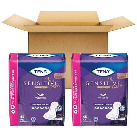 Tena Serenity Sensitive Extra Coverage Overnight Incontinence Pads 7 (90 ct)