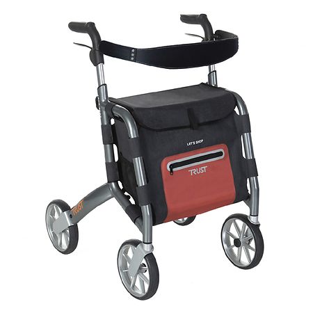 Stander Let's Shop Rollator, Lightweight Shopping Walker with Seat Gray