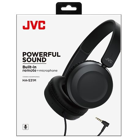 JVC Lightweight On Ear Mic/ Remote Headphones Black