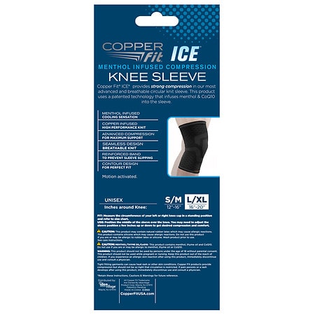 Buy Copper Fit Elite Knee Compression Sleeve Knee Brace, Black  (Large/X-Large 16-20)