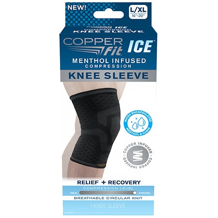 Copper Fit Ice Knee Sleeve L/ XL Black
