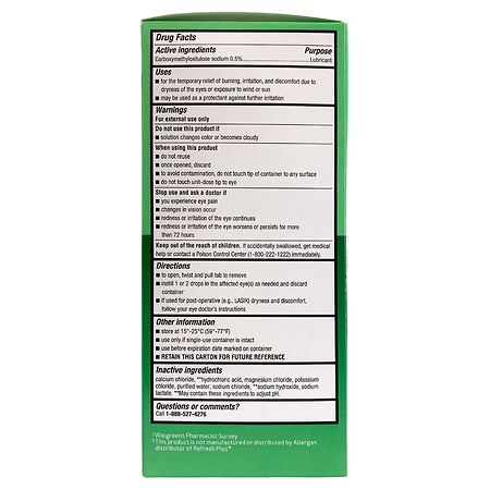 Walgreens Lubricant Preservative Free Eye Drops