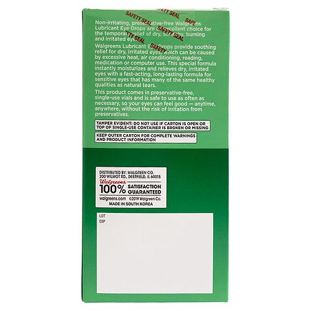 Walgreens Lubricant Preservative Free Eye Drops