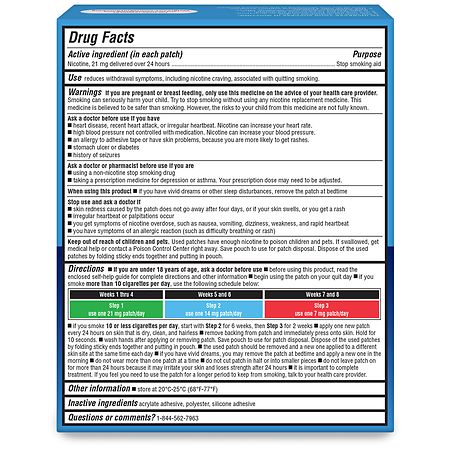 Walgreens Clear Nicotine Patches Step 1 21mg/day