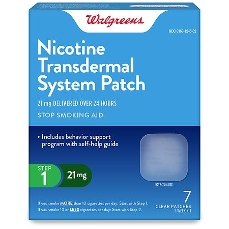 Walgreens Clear Nicotine Patches Step 1 21mg/ day