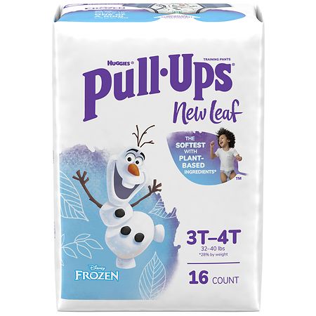 3) Huggies Pull-Ups New Leaf Training 18 Count Frozen II 2T-3T 16-34 lbs