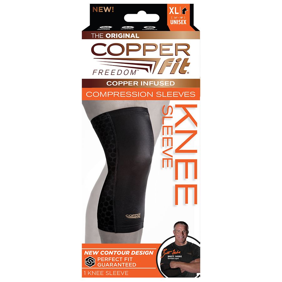 Copper Fit unisex adult Freedom Knee Compression Sleeve Arm Warmers, Black,  3X-4X US : : Sports & Outdoors