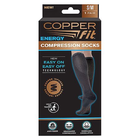 Copper Fit Energy Compression Socks S/ M Black