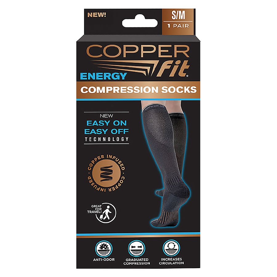 Copper Fit Energy Compression Socks S/M Black