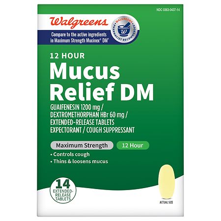 Walgreens 12 Hour Mucus Relief DM Extended-Release Tablets Maximum Strength