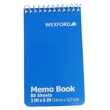 Wexford Memo Book 3 in X 5 in (7.6 cm X 12.7 cm) Assorted Colors