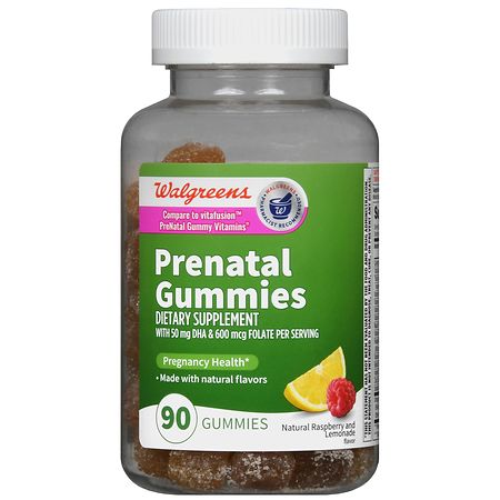 Walgreens Prenatal Gummies Natural Raspberry and Lemonade