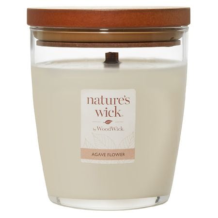 Nature's Wick Jar Candle Agave Flower, Medium Creamy White