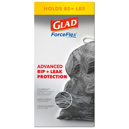 Glad 30 Gal. ForceFlex Black Drawstring Outdoor Trash Bags with Clorox  (50-Count) 0125877931 - The Home Depot