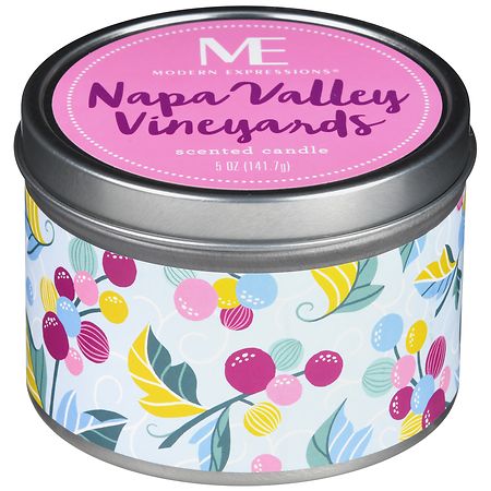 Modern Expressions Scented Candle Napa Valley Vineyards Silver