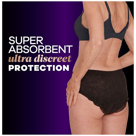 Always Discreet Boutique Underwear - Black Medium Case 2 Packs of 9