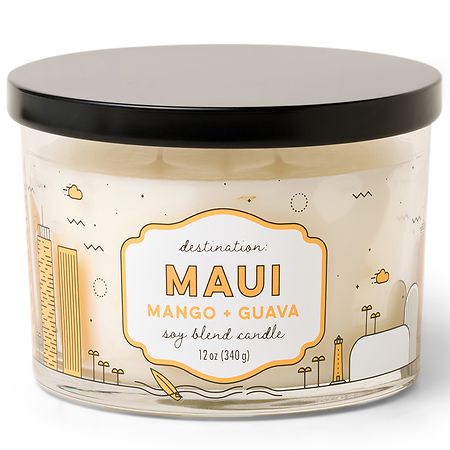 Modern Expressions Destination Maui Soy Blend Candle Mango + Guava, 12 oz