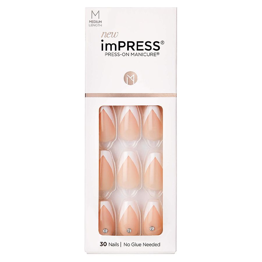 Kiss imPRESS Press-On Manicure, So French | Walgreens