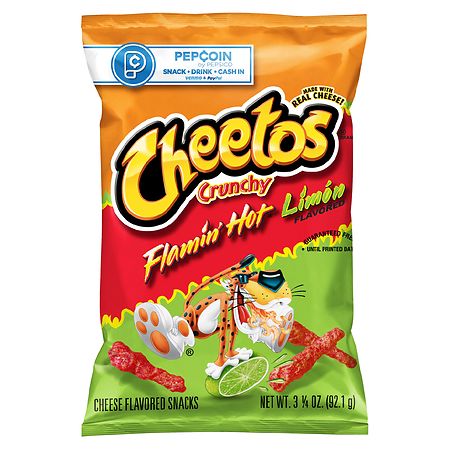 Cheetos Crunchy Cheese Flavored Snacks Flamin' Hot Limon