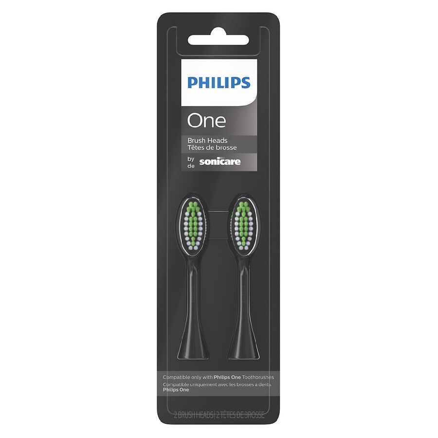 Philips One by Sonicare Brush Heads (BH1022/06), Black