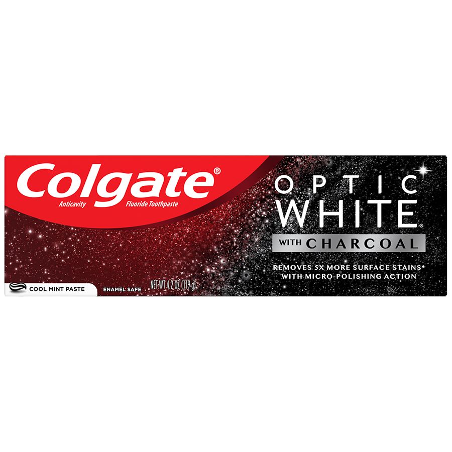 Colgate Optic White Teeth Whitening with Charcoal Toothpaste, Cool