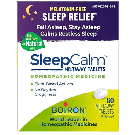Boiron Sleepcalm Melatonin-Free Tablets, Homeopathic Sleep Aid