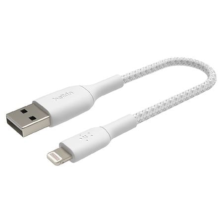 Belkin Braided Lightning to USB-A Charging Cable, White